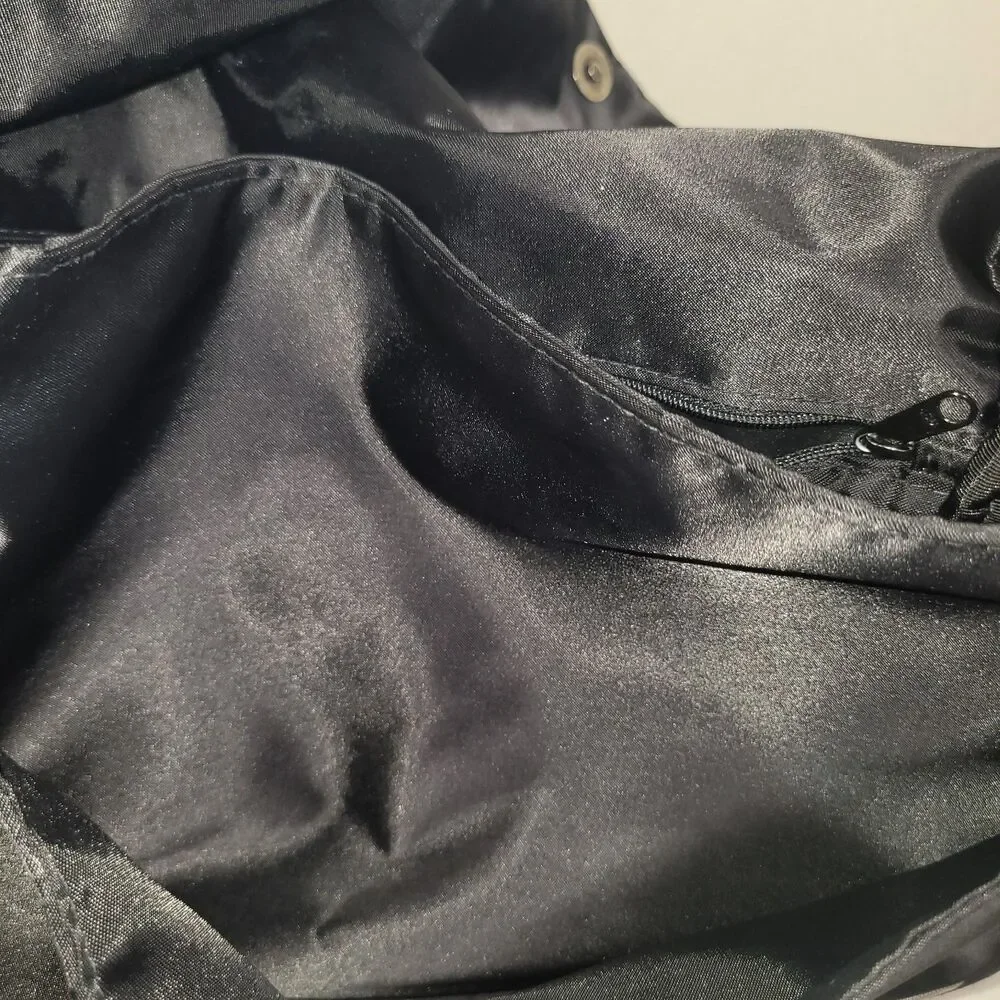 COURREGES Black Silver Logo Nylon Messenger Bag Vintage Crossbody 1990s